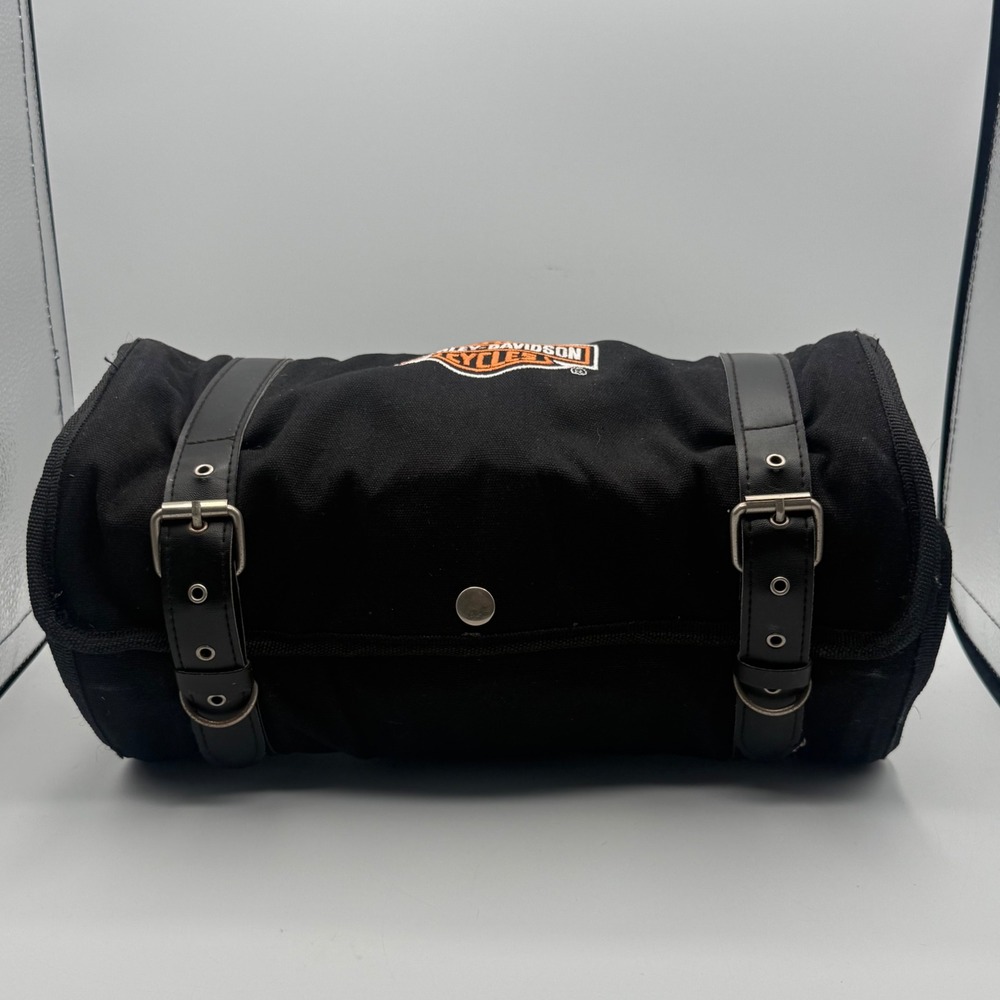 Harley-Davidson Tool Bag Unisex OS Black Good Roll-Up Canvas Organizer Pouch - Picture 3 of 7